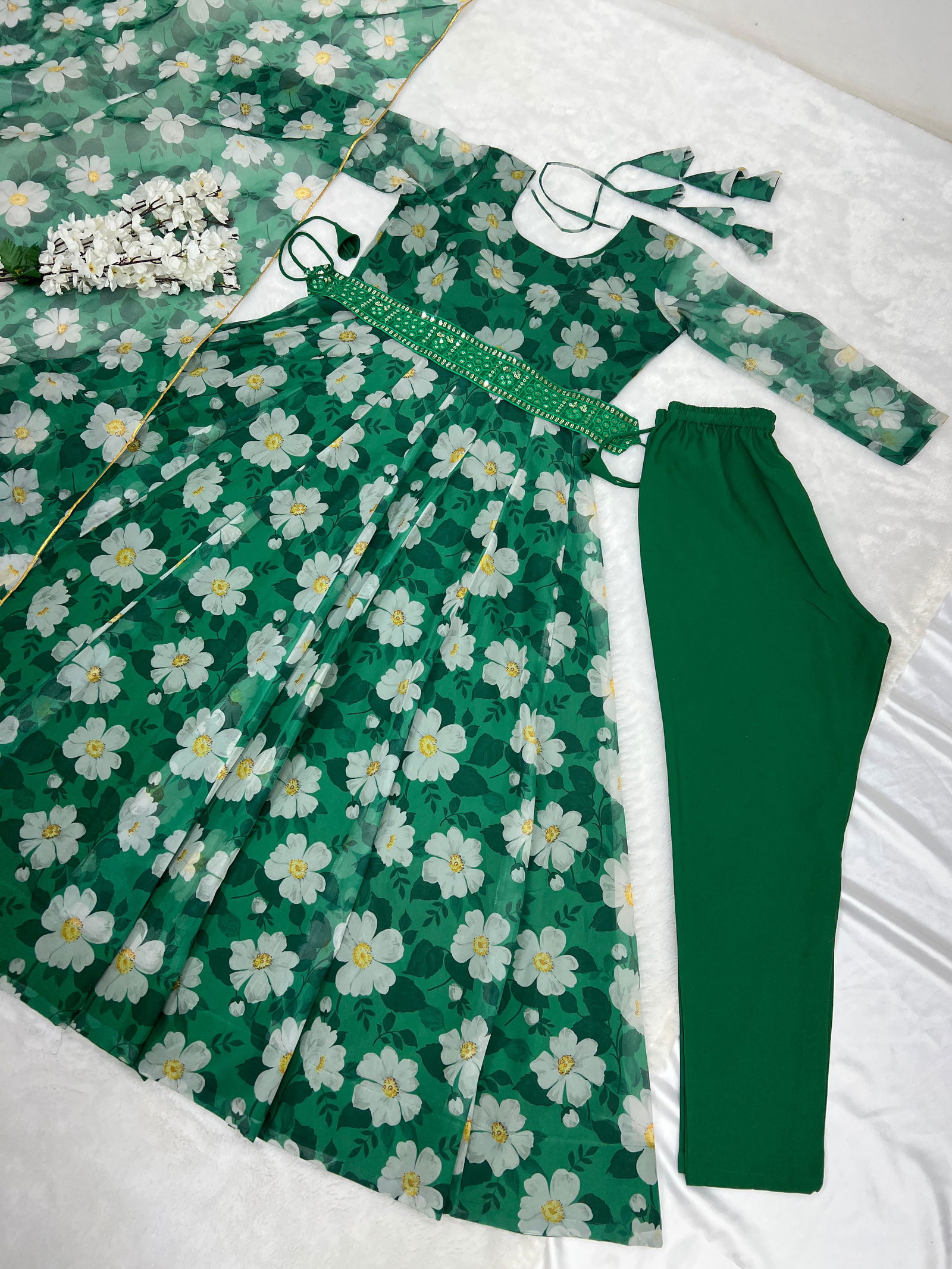 Nsr 717 Soft Organza Silk Printed Readymade Suits Catalog